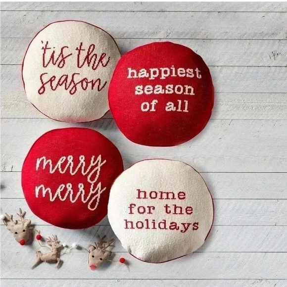 NWT Mudpie Reversible Round Pillow, 18" - Picture 4 of 4